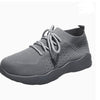 Outdoor Soft Sole Flying Woven Sneakers, Breathable Lace-Up Running Shoes, Women's Footwear