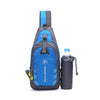 Outdoor Sports Sling Bag, Casual Nylon Crossbody Bag, Waterproof Chest Bag With Water Bottle Holder.