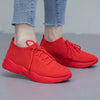Women's Platform Knitted Sports Shoes, Lightweight & Breathable Solid Color Sneakers, Casual Running Walking Shoes