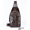 Stylish Genuine Leather Retro Chest Bag - Perfect for Men's Chain Shoulder Crossbody Bag