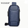 WEIXIER 1pc Men's Waterproof Oxford Fabric Waist Bag With USB Charging And Combination Lock Give Gifts To Men On Valentine's Day Gift For Father