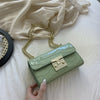Solid Color PU Patent Leather Crossbody Bag